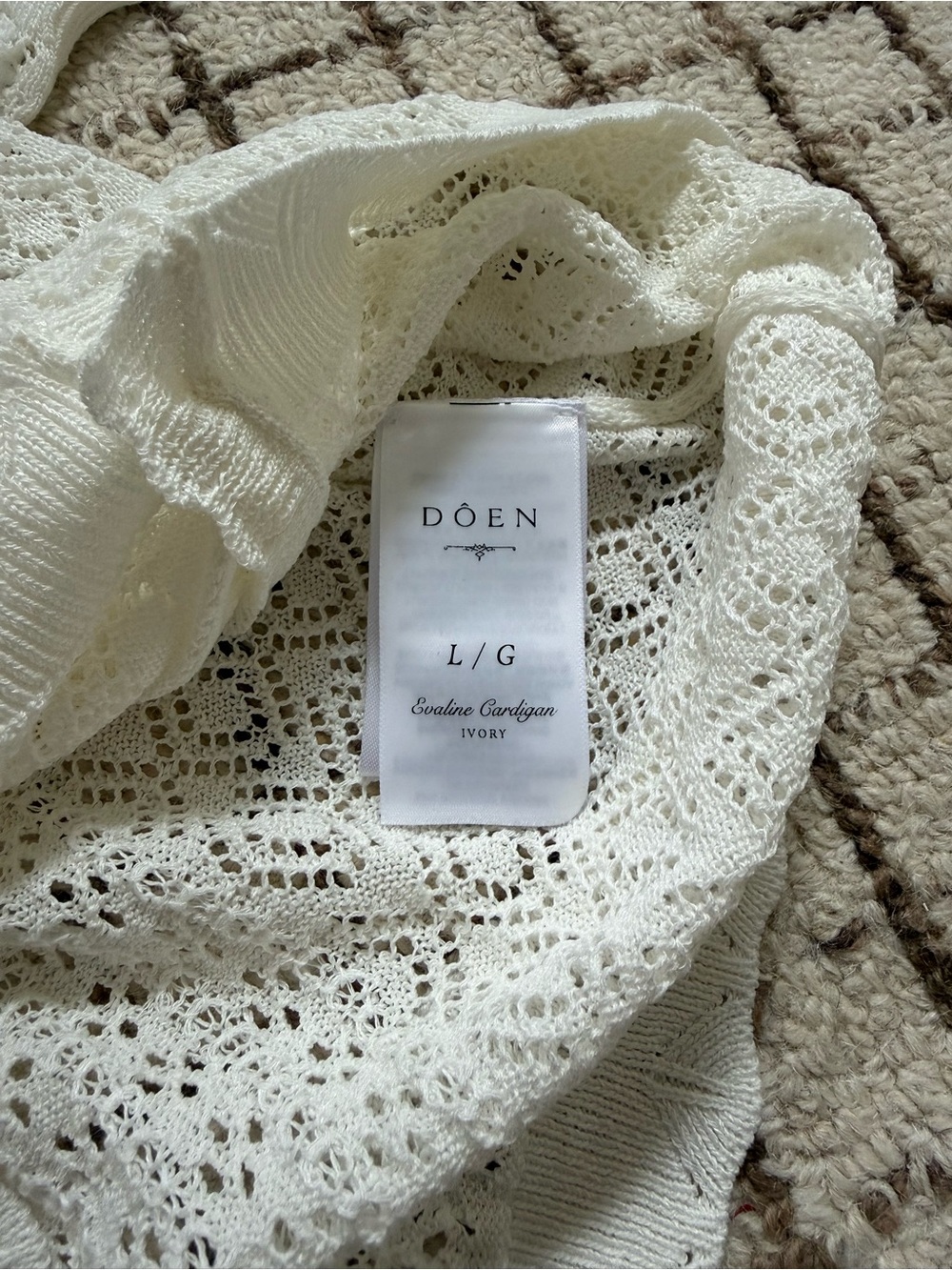 DÔEN - Eveline Ivory Knit Lace Cardigan - Picture 6 of 7